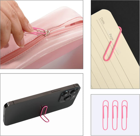 Pink Jumbo Paper Clips, 265 Pcs 2 Inch Large Paperclips for Paperwork, Ideal for Home, School, Office Use