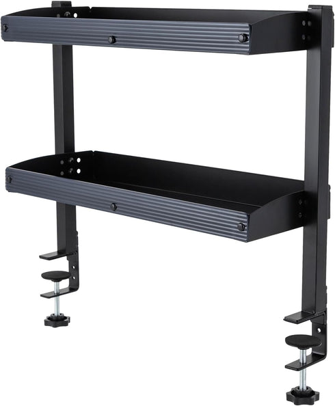 Kathring Clamp on Desk Shelf, 2 Tier Desk Extender Side Table with Adjustable