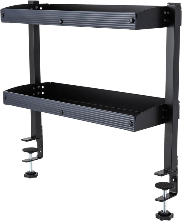 Kathring Clamp on Desk Shelf, 2 Tier Desk Extender Side Table with Adjustable
