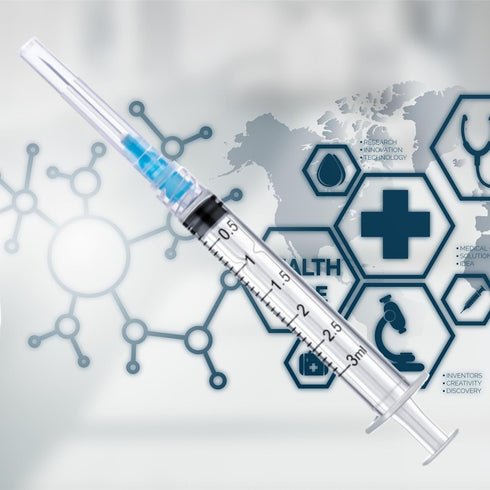 Exlavges 100 Pack 3ml/cc 23Ga 1 Inch Packed Disposable Lab Syringes with Needle Luer Lock, Individually Sealed
