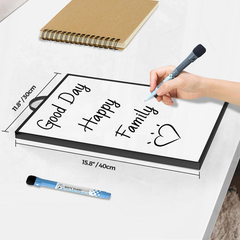 Small Dry Erase Whiteboard for Wall, 16" x 12" Hanging White Board with Handle, Portable Aluminum Frame Magnetic Surface Hang Message Memo Board & 2 Markers for Office Home Kitchen Dorm School by Sliandtelly