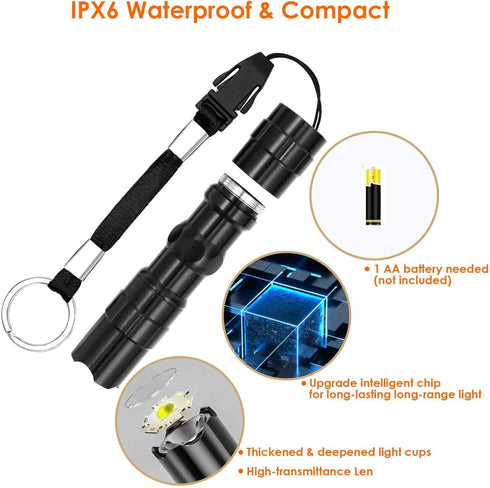 LED Flashlights, Tactical Flashlight Mini with High Lumen, Camping Handheld Pen Light, Powerful Super Bright Versatile