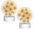 Vaelthyroewao Dimmable 3 LED Night Light Plug into Sunflower Bouquet Vintage Style Bedside Lamp Table Light for Home