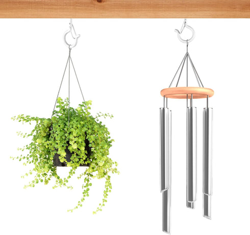 FSAH 50 1 Pcs Screw-in Hooks for Outdoor String Lights, Q Hangers Hooks for Outside, Swivel Hanging Basket Patio Hooks