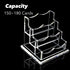 PARTSPOWER Acrylic Business Card Holder - Horizontal Clear Display Stand, Desk Accessory Organizer (3-Slot)