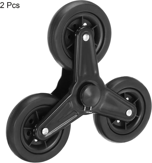8 Inch, 2 Pack uxcell Stair Climbing Wheels Replacement Rubber Foaming Shopping Cart Tri-Wheels Repair for Folding