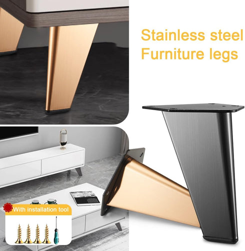YAVVAY 120mm/135mm black,13.5 Stainless Steel Heavy Duty Furniture Feet, Metal Furniture Cabinet Support Legs