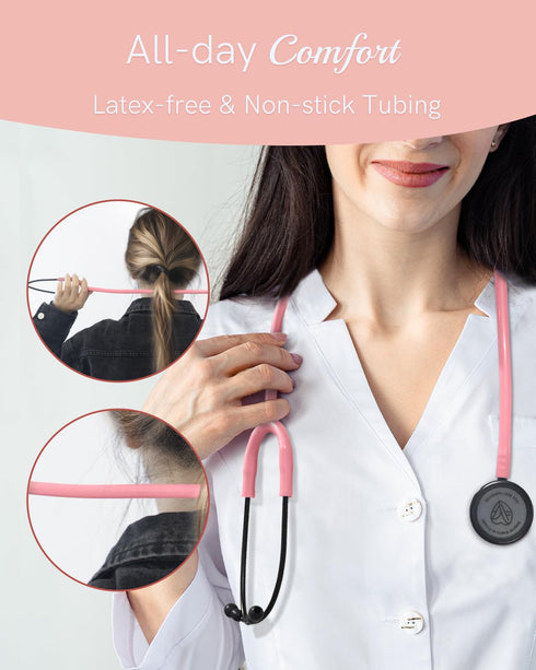 FriCARE Lightweight Stethoscope for Nurse Medical Students, Classic Home Health Diagnostic Kit, Lifetime Warranty