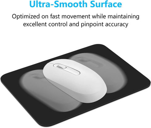 Dapesuom Small Mouse Pad, 6 x 8 Inch Thick Rubber Non-Slip Portable Mini Mat for Office and Travel, Black