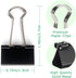 ZZTX Small Size Black Binder Clips, 0.75 Inches, 36 Pack Paper Clamps