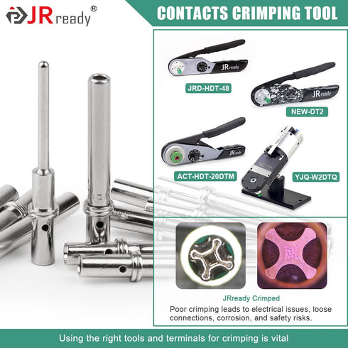 JRready Deutsch DTM Solid Terminal Pin & Socket Size 20, ST6282-050 DTM Series Connector Terminal Kit