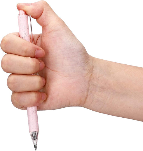 RIANCY Retractable Pink Pens, Black Ink Quick Dry Gel Ink, Smooth Writing 0.5mm, Cute Pen for Journaling