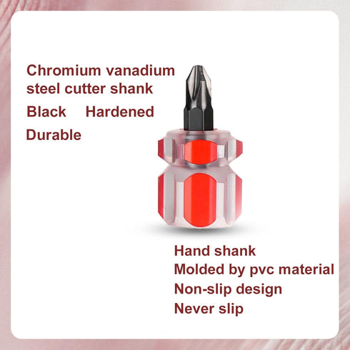 YAFIYGI 4PCS Mini Stubby Screwdriver Set - 1 Phillips and 1 Crew for Tight Spaces & DIY Repairs