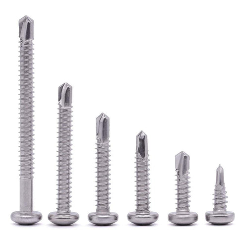 #8 x 3/4" Pan Head Self Drilling Screws, Phillips Drive, 410 Stainless Steel Sheet Metal Screws, Pack of 100