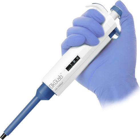 Single-Channel Micropipette, 10-100µl, Manual Adjustable Mechanical Pipette, High-Accurate, Autoclavable