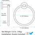 APLusee Hand Towel Ring, 304 Stainless Steel Round Towel Holder, Wall Mounted for Bathroom Kitchen, Brushed Gold