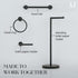 Marmolux Acc 14 Inches Matte Black Hand Towel Holder, Bathroom Hardware Towel Bar, Stainless Steel Wall Mount