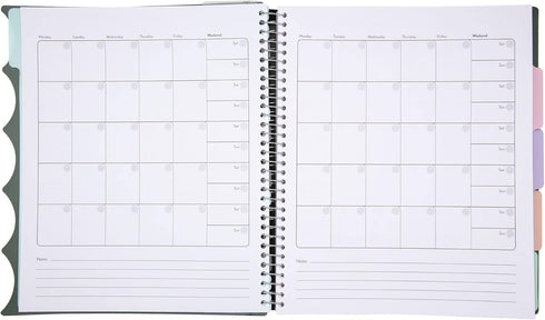 Mintra Office Durable PREMIUM Spiral Notebook, Green Olive, 5 Subject (8.5in x 11in)
