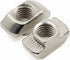 3030 Series 50-Pack M4 T-Nuts, Carbon Steel Nickel-Plated Half Round Roll in Sliding T Slot Nut