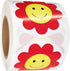 Yellow Face Stickers 2 Inch Red Flower Happy Face Sticker, 500 Round Happy Labels for Teacher Rewards