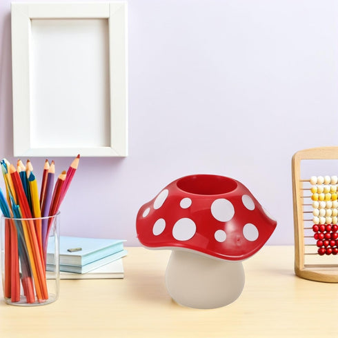 5.00X5.00X4.33In LALAFINA Mushroom Pen Holder Cute Desk Organizer Pencil Cup Desktop Stationery Storage Box for Office
