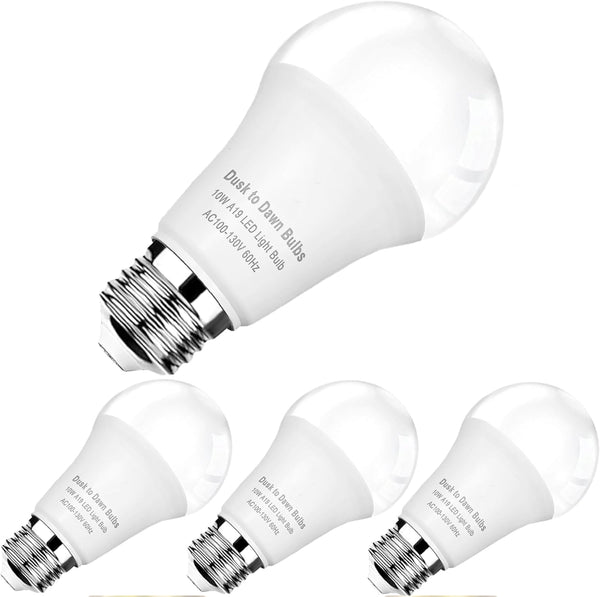 SETEN 4-Pack Dusk to Dawn LED Light Bulbs, 75W Equivalent, Daylight 5000K 1,100LM,