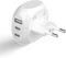 Ceptics European Travel Plug Adapter - 5 Input with 20W PD-QC 3.1A Dual USB-C, USA to Type C Countries, White