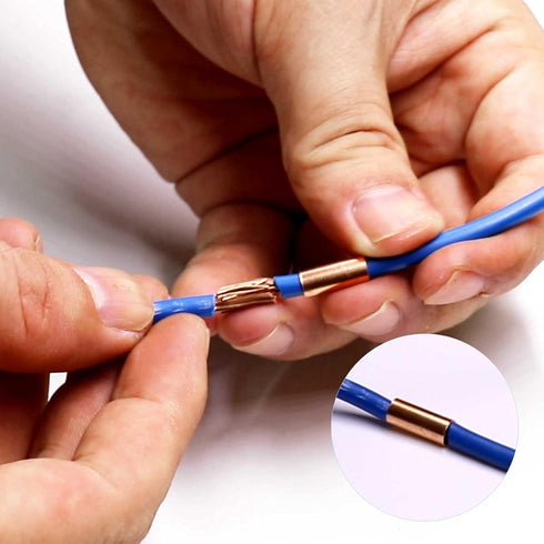 970Pcs Wire Ferrules Kit Tinned Copper Crimp Connector Non Insulated Electrical Cable Pin Terminal Assortment Kit