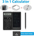 Calculator with Notepad, TRELC 12 Digits LCD Display Solar Desktop Calculator, Support Solar and Battery, Multi-Function Portable Calculator for Office, School and Home