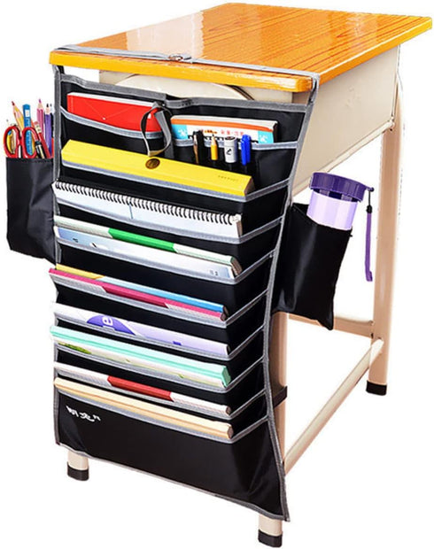 COHEALI Desk Side Storage Bag Oxford Fabric Student Book Organizer Pockets for School