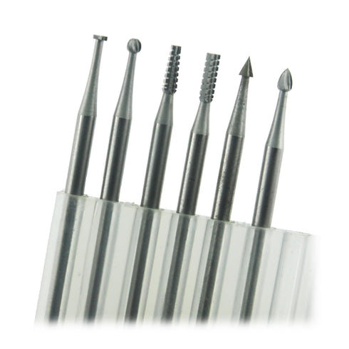 6 Pcs Tungsten Steel Engraving Router Bits, 3/32 Inch Shank Olive Amber Carving Drill Bits for Rotary Tool