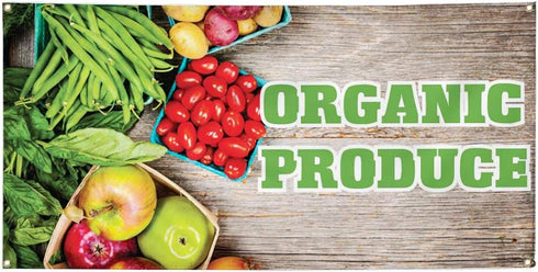 Fastasticdeals Vinyl Banner Multiple Sizes Organic Produce Restaurant Cafe Bar Restaurant & Food