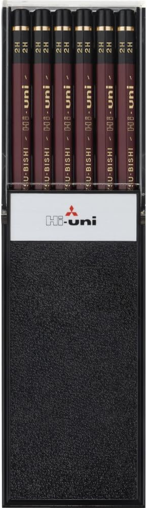 Uni Wooden Pencil, 2H, Box of 12 (HU2H)