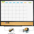JILoffice Magnetic Calendar Whiteboard & Bulletin Corkboard Combo Board 24 x 18 Inch, Black Aluminum Frame for Home,
