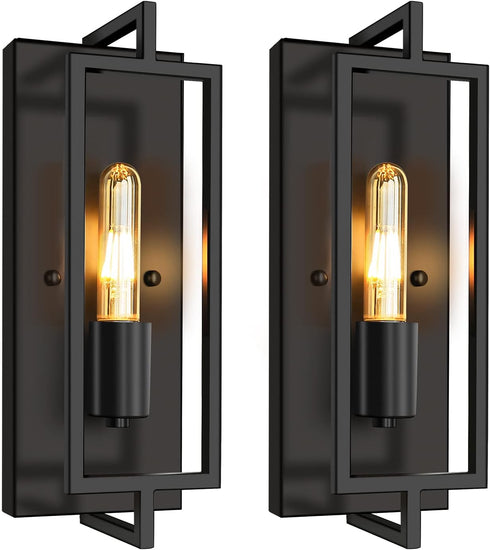 FRIDEKO HOME Wall Sconces Set of Two - Black Sconces Wall Lighting