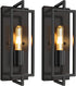 FRIDEKO HOME Wall Sconces Set of Two - Black Sconces Wall Lighting
