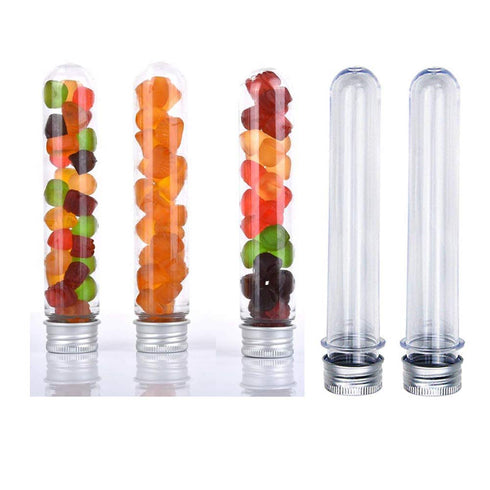 30ml Clear Plastic Test Tubes, 25pcs with Screw Caps for Candy and Beads Storage, Scientific Experiments Tubes