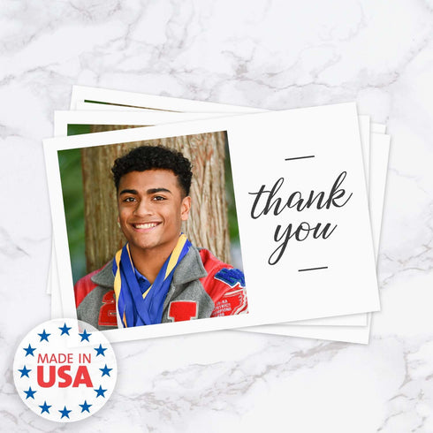 50 4" 6" SBLABELS Personalized Photo Script Thank You Postcards / Custom Appreciation Classic Mailing Postcards / x