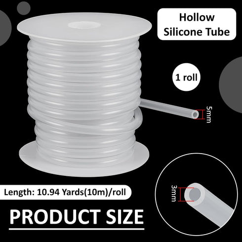 32.8Ft 1/8 inch 1/4 inch BENECREAT Silicone Tubing, Flexible Pure Silicone Hose, ID / OD High Temp Hose for Home
