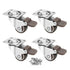 1" Caster Wheels, Set of 4 Heavy Duty Casters with Brake, Silent Locking Rubber Wheels for Furniture