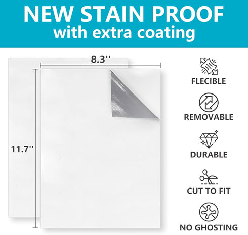 Dry Erase Board Sticker - 8.3''x11.7'' Removable Sheets - Fridge Dry Erase Paper for Wall/Desk/Refrigerator (White-20