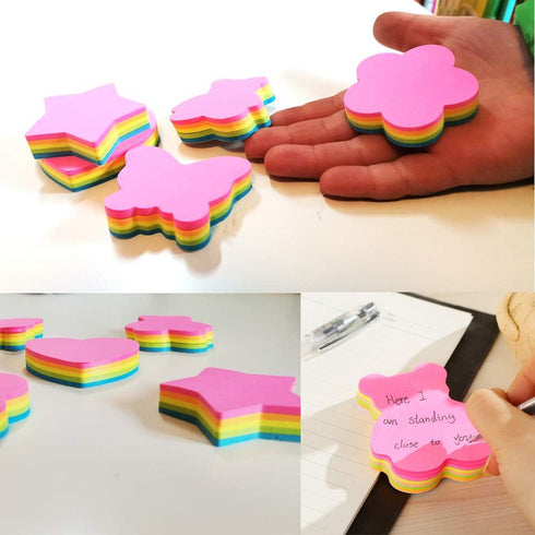 Fun Shaped Colored Sticky Notes, Heart Sticky Notes, Self-Stick Notes in 6 Different Shapes by Baryuefull