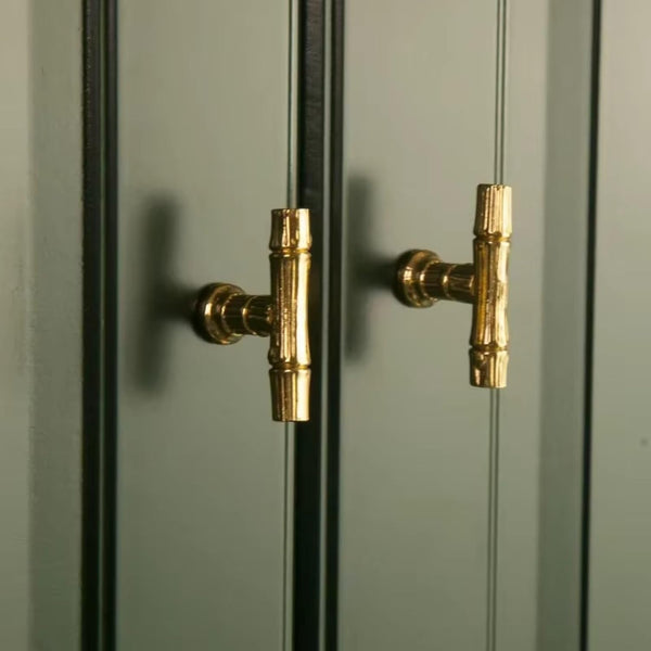Generic Creative Bamboo Joint Furniture Handles Golden Kitchen Cabinet Pulls Up Bar Wardrobe