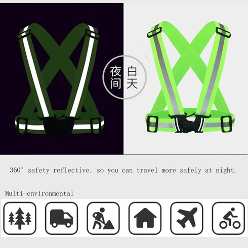 Reflective Strap Safety Vest, Lightweight and Adjustable Hi Vis Running Gear for Jogging, Walking, Cycling