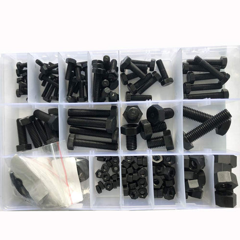Black Nylon Hex Bolt Metric Thread Assortment Set Kit, 226pcs M4 M5 M6 M8 M10