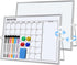 Dry Erase White Board, 16 x 12 inches Double-Sided Magnetic Monthly Planner with Stand for Kitchen, School