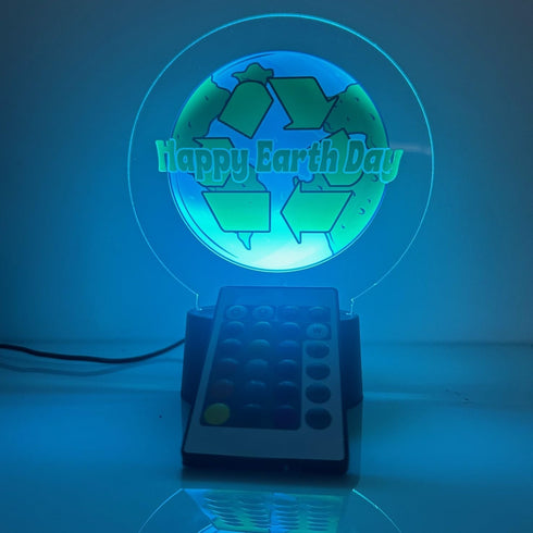 16 MIRROR MANIA Happy Earth Day Globe LED Night Light Table Lamp Featuring Color Changing Options - Custom Gift