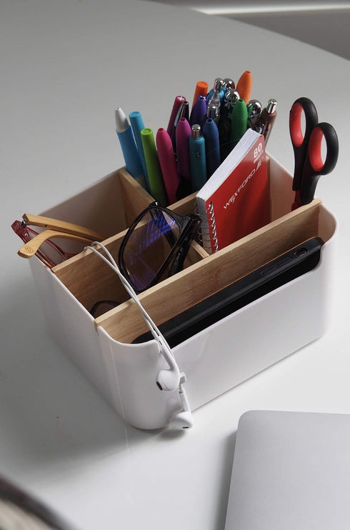 REPUS Industries Multi-Purpose Organizer & Storage Box, Remote Control Holder, MakeUp holder, Modern Desk Side