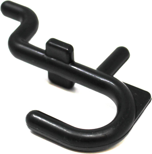 JSP Manufacturing Peg Board Non-Locking Plastic J Hook Style Hooks - Garage Tool Storage Accessories (500, Black)