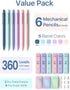 Four Candies Mechanical Pencils 0.7mm, 16-Count Pack with HB & 2B Lead Refills